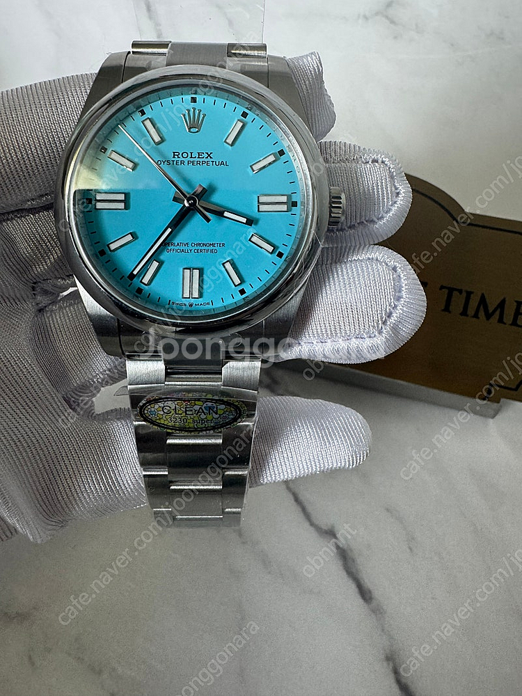 클린 롤렉스 오이스터 퍼페츄얼41 터콰이즈블루 새상품 풀구성--0